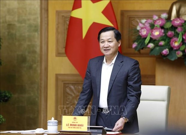 Deputy Prime Minister Le Minh Khai addresses the meeting. (Photo: VNA)
