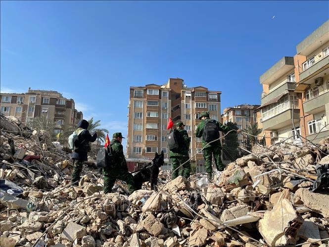 Vietnamese search and rescue team in Hatay, Turkey. (Photo: VNA)