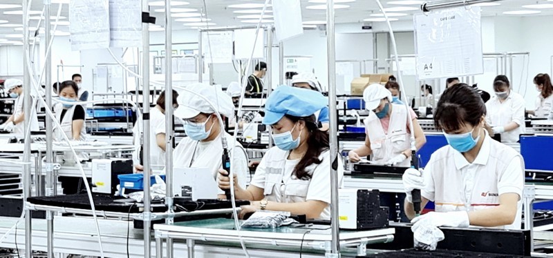 Manufacturing electronic parts at Dong Mai Industrial Park in Quang Ninh Province.