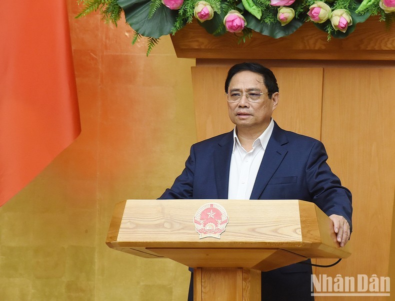 Prime Minister Pham Minh Chinh speaks at the event. (Photo: Tran Hai)