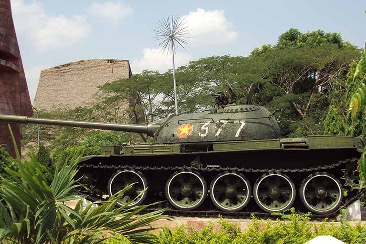 The Type 59 tank 377 at the Dak To - Tan Canh Victory Monument.