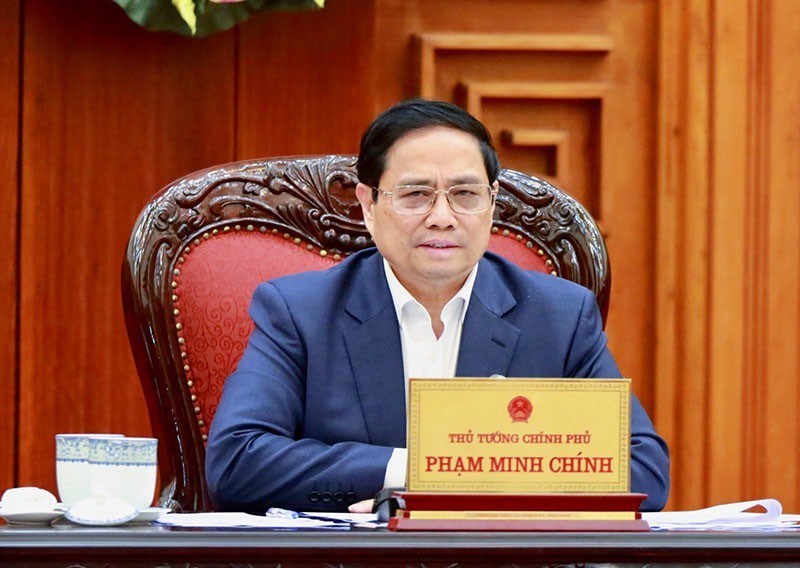 Prime Minister Pham Minh Chinh at the meeting.