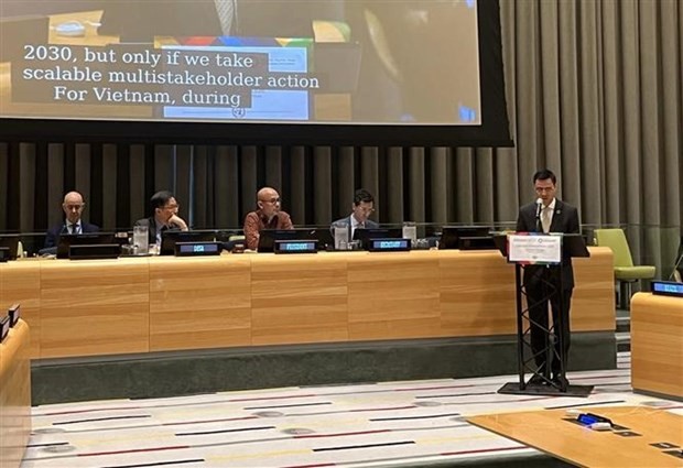 Ambassador Dang Hoang Giang speaking at High-Level Political Forum on Sustainable Development (Photo: VNA)