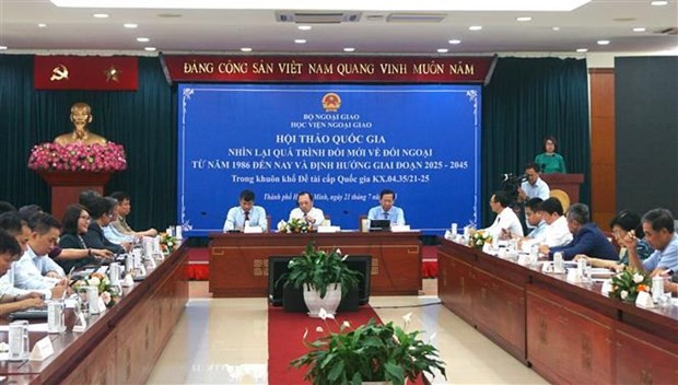 An overview of the national seminar on external affairs reform. (Photo: VNA)