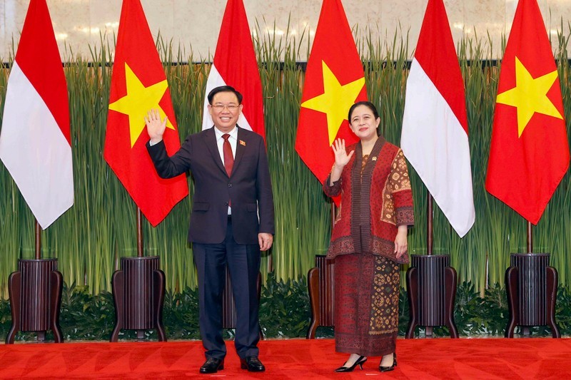 National Assembly Chairman Vuong Dinh Hue and Speaker of the People’s Representative Council of Indonesia Puan Maharani (Photo: VNA)