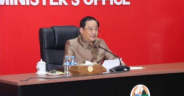 Prime Minister Sonexay Siphandone at the meeting (Photo: Pasaxon)