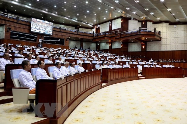 An overview of the first session of Cambodia's 7th National Assembly. (Photo: AFP/VNA)