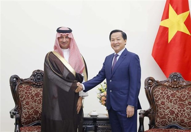 Deputy PM Le Minh Khai meets with Saudi Arabian Minister of Tourism Ahmed bin Aqeel-Khateeb in Hanoi on August 28. (Photo: VNA)