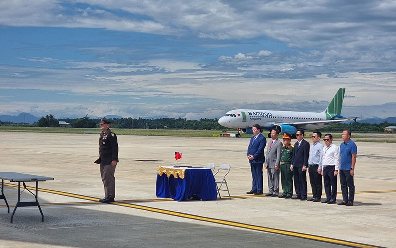 A ceremony to repatriate the remains of US soldiers. (Photo: MOFA)