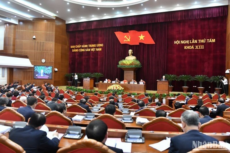 Party General Secretary Nguyen Phu Trong speaks at the plenum. (Photo: Dang Khoa)