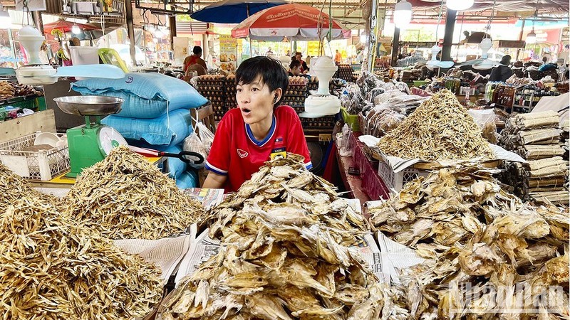 A market in the Lao capital of Vientiane.