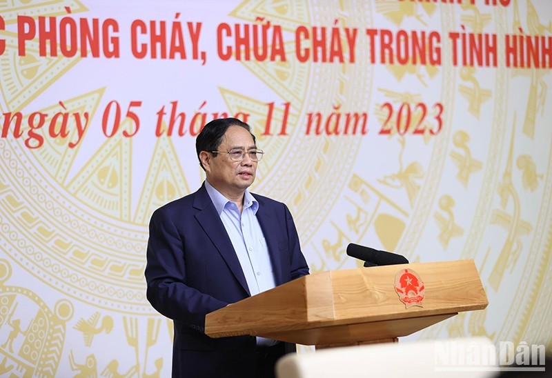 Prime Minister Pham Minh Chinh speaks at the event. (Photo: NDO/Tran Hai)