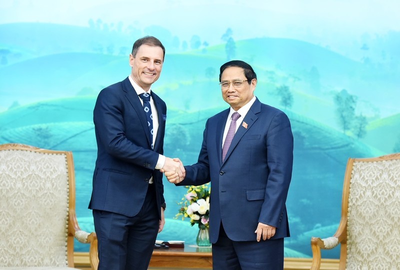 Prime Minister Pham Minh Chinh and Hungarian Minister of Justice Bence Tuzson. (Photo: NDO/Tran Hai)