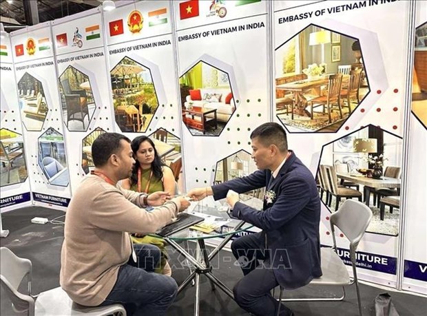 The Vietnamese booth at the World Furniture Expo (Photo: VNA)