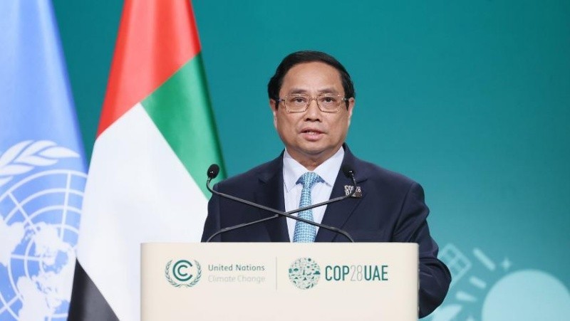 Prime Minister Pham Minh Chinh addresses the World Climate Action Summit. (Photo: VNA)