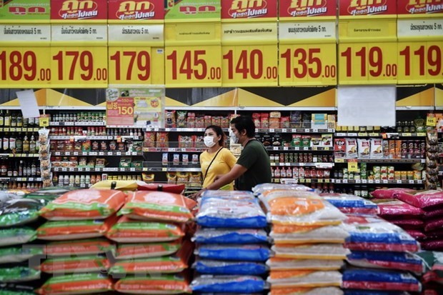 Rice for sale at a supermarket in Bangkok, Thailand. (Photo: AFP/VNA)