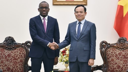 Deputy PM Tran Luu Quang and Minister of Foreign Affairs of Benin Olushegun Adjadi Bakari at their meeting in Hanoi on December 14. (Photo: VGP)