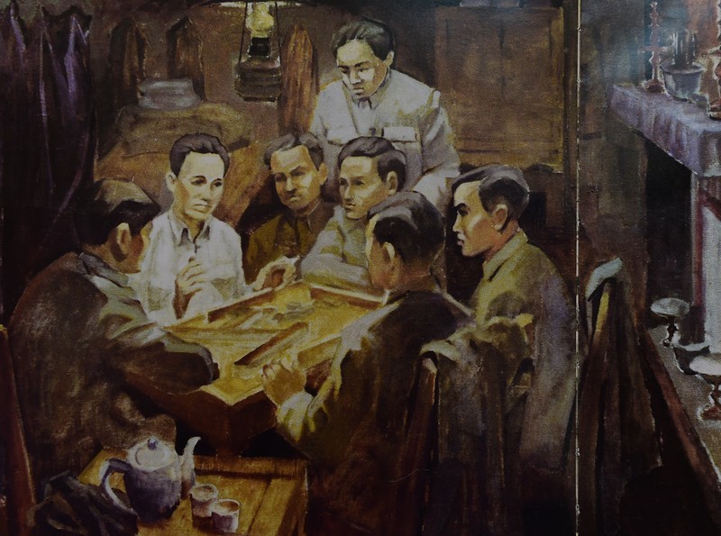A painting on the conference to establish the Communist Party of Vietnam.