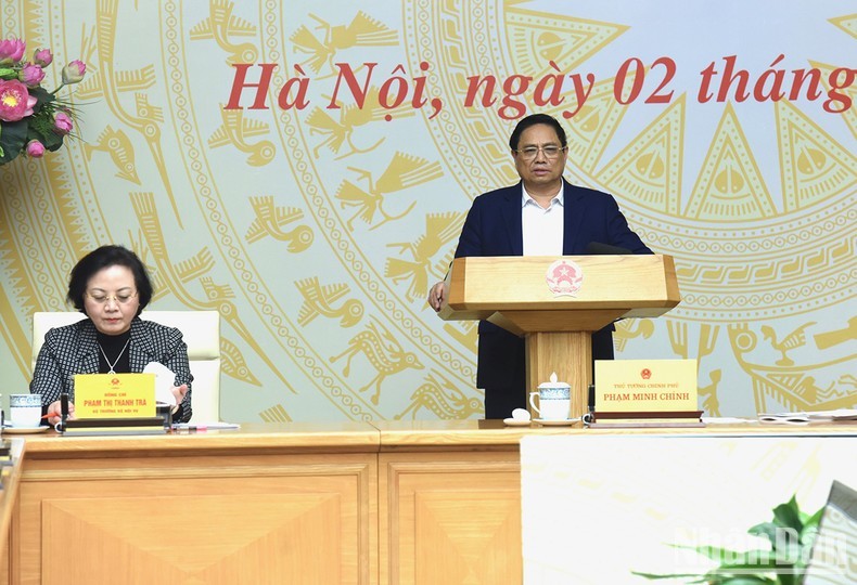 PM Pham Minh Chinh speaks at the meeting. (Photo: NDO/Tran Hai)