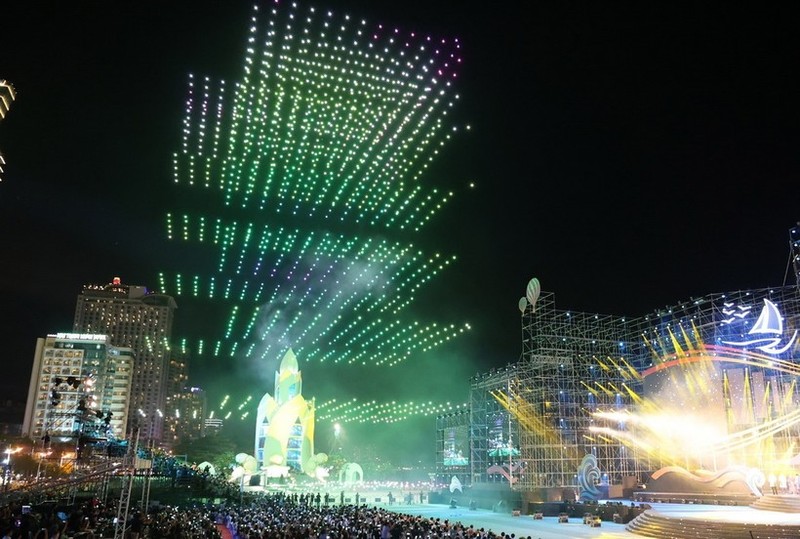 A drone light show in Nha Trang. (Photo: VNA)