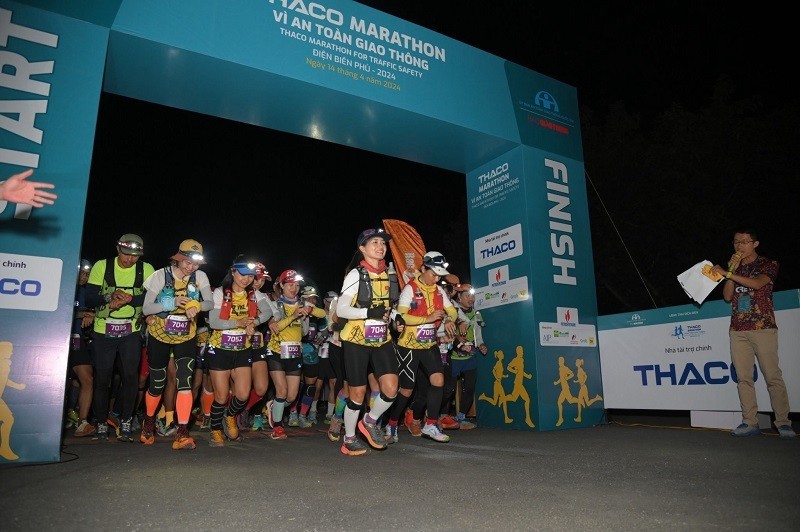 Runners in the 70-kilometre race.
