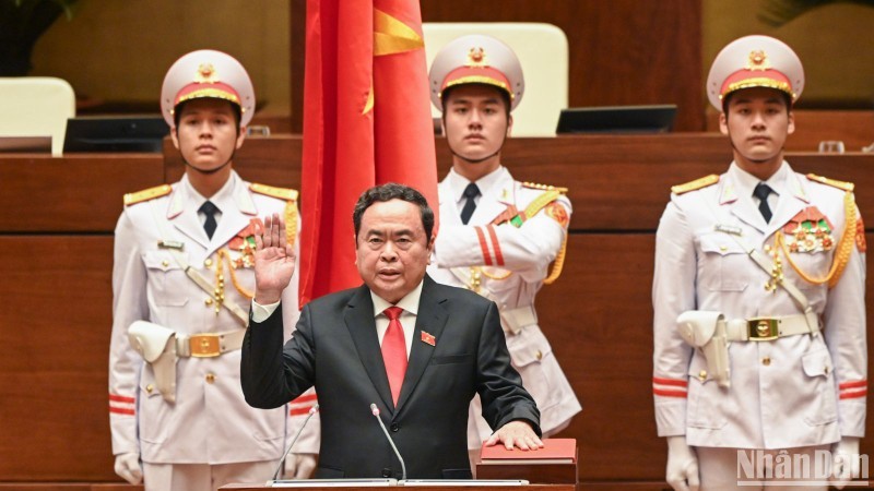 Tran Thanh Man was sworn in as Chairman of the Vietnamese National Assembly. (Photo: NDO)