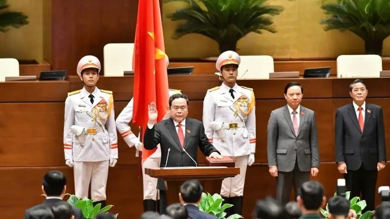 Tran Thanh Man was sworn in as Chairman of the Vietnamese National Assembly. (Photo: Thuy Nguyen)