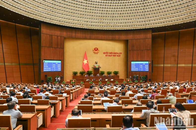 The National Assembly's working session on June 8. (Photo: Thuy Nguyen)