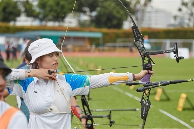 Do Thi Anh Nguyet hopes to find an Olympic ticket at the Antalya 2024 Hyundai Archery World Cup. (Photo: VNA)