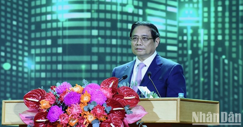 Prime Minister Pham Minh Chinh speaks at the conference. (Photo: Tran Hai)