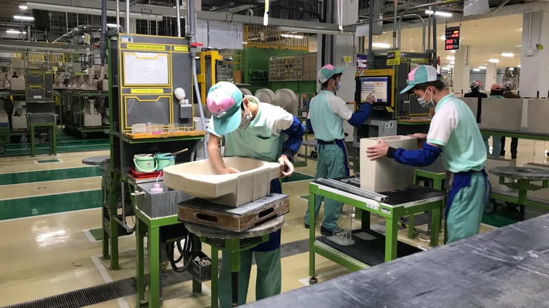 Manufacturing activity at Toto Vietnam - Hung Yen Branch.