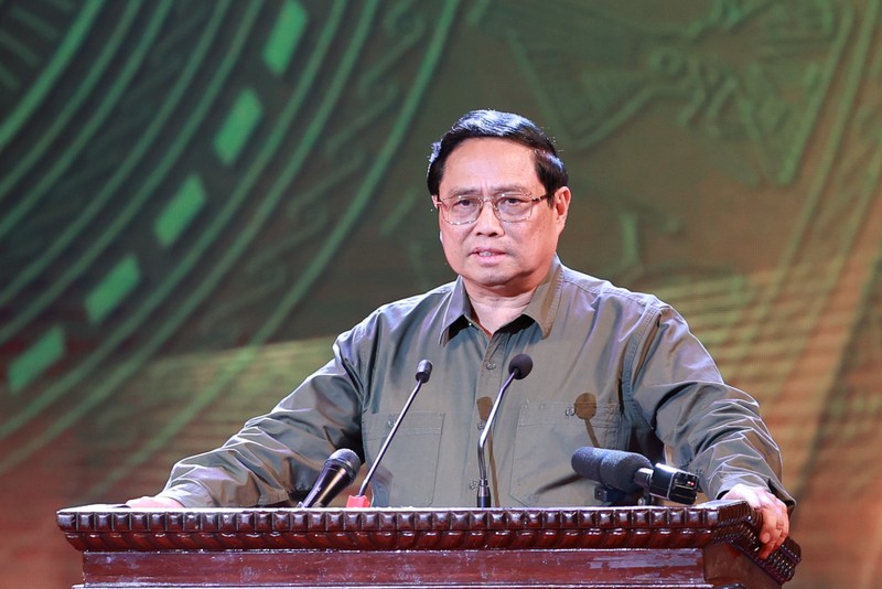 Prime Minister Pham Minh Chinh speaks at the event. (Photo: VGP)