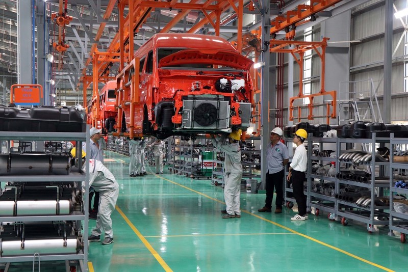 An automotive manufacturing and assembly plant of Kim Long Motor Hue JSC in Chan May-Lang Co Economic Zone in central province of Thua Thien-Hue. (Photo: VNA)