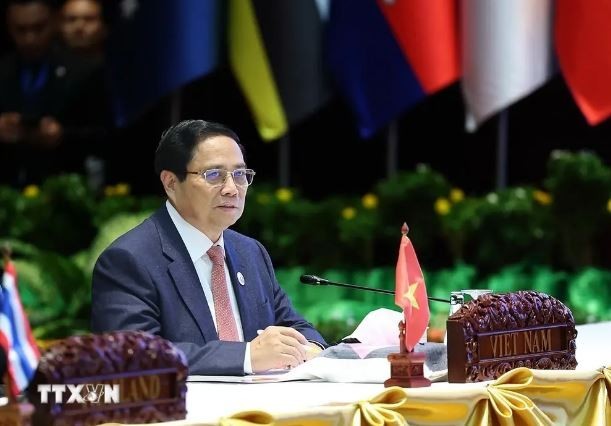 Prime Minister Pham Minh Chinh at the second Asia Zero-Emission Community (AZEC) Leaders’ Meeting (Photo: VNA)