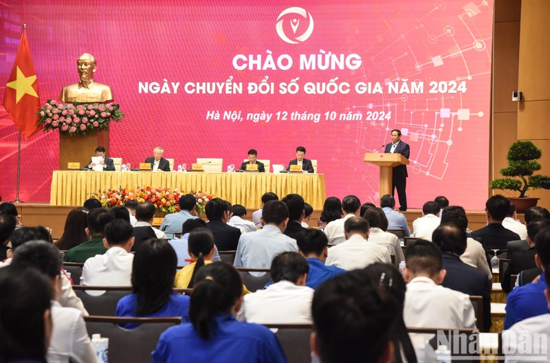 Prime Minister Pham Minh Chinh speaks at the event. (Photo: Tran Hai)