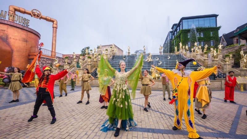 The Beer Parade immerses visitors in a festive atmosphere amid the clouds.