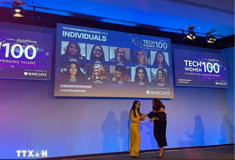 Dr Nguyen Thuy Ba Linh from University College London (UCL) becomes the first Vietnamese scientist to win the UK's TechWomen 100 Awards. (Photo: VNA)