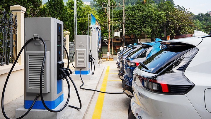 An EV charging station in Vietnam.