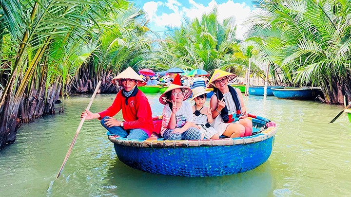 Exploring the coconut forest by basket boat is a favourite activity for tourists visiting Hoi An.