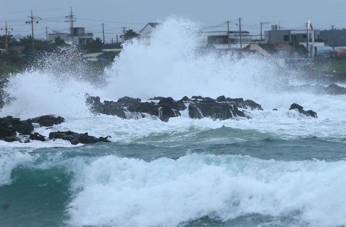 Typhoon Khanun made landfall on the southeast coast of South Korea on Thursday after dumping heavy rain across southern Japan over the past week.