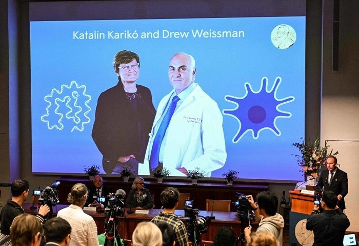 Scientists Katalin Kariko and Drew Weissman from Hungary and the United States respectively won the 2023 Nobel Prize in Physiology or Medicine for discoveries enabling the development of mRNA COVID-19 vaccines, the award-giving body said on Monday.