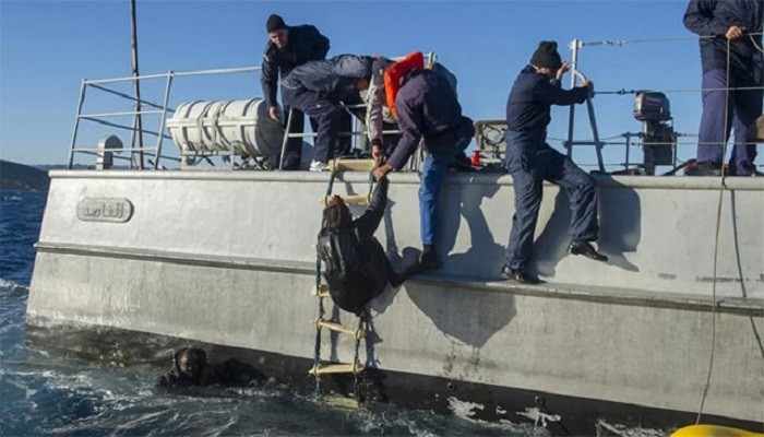 The Moroccan navy said it had rescued 141 African migrants on Sunday aboard a boat in distress sailing from Mauritania en route to the Canary Islands.