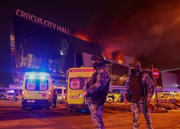 At least 115 people were killed after gunmen opened fire with automatic weapons in a concert hall near Moscow, with Islamic State militant group claiming responsibility.