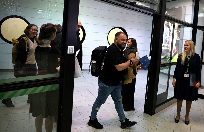 Airports in Sofia and Bucharest on Sunday removed passport check points for those departing to or arriving from most European Union member states as Bulgaria and Romania partially joined the Schengen open-travel zone.