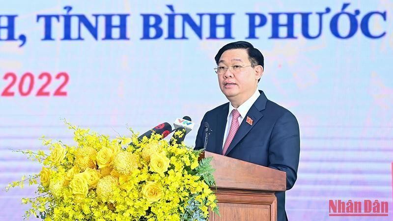 NA Chairman Vuong Dinh Hue speaks at the ceremony. (Photo: NDO/Duy Linh)