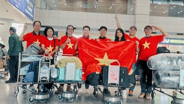 Vietnamese pilots arrive in the Republic of Korea on September 30. They will compete at the Paragliding World Cup Gochang from October 1 to 8. (Photo courtesy of Dinh The Anh)