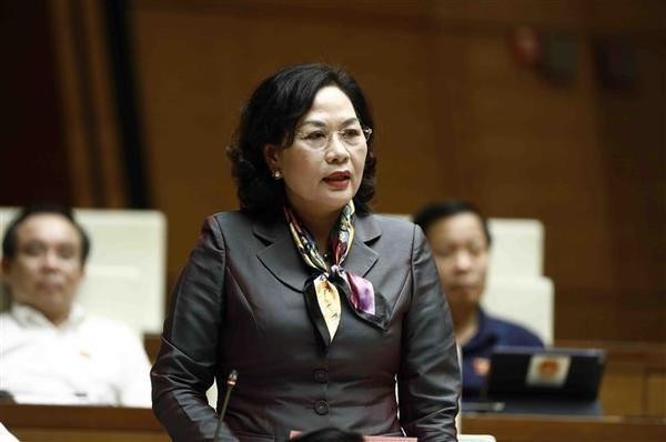Governor of the State Bank of Vietnam (SBV) Nguyen Thi Hong speaks at at the ongoing fourth session of the 15th National Assembly. (Photo: VNA) 