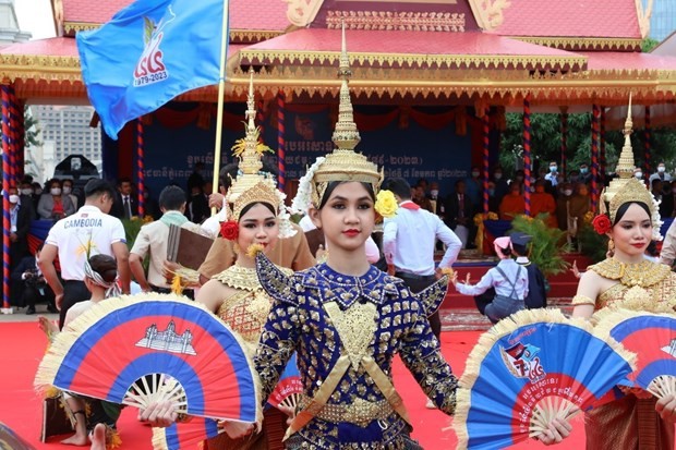 A performace to celebrate the event in Cambodia (Photo: VNA)