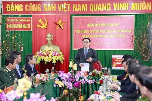 National Assembly Chairman Vuong Dinh Hue speaks at the meeting (Photo: VNA)