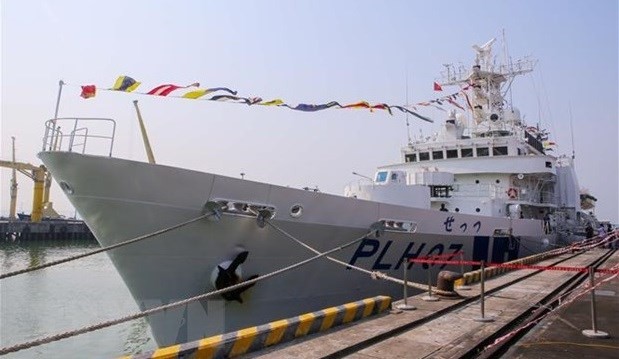 The Settsu, with 52 officers and sailors onboard, is captained by Colonel Niwa Satoshi. (Photo: VNA)